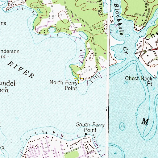 Topographic Map of North Ferry Point, MD