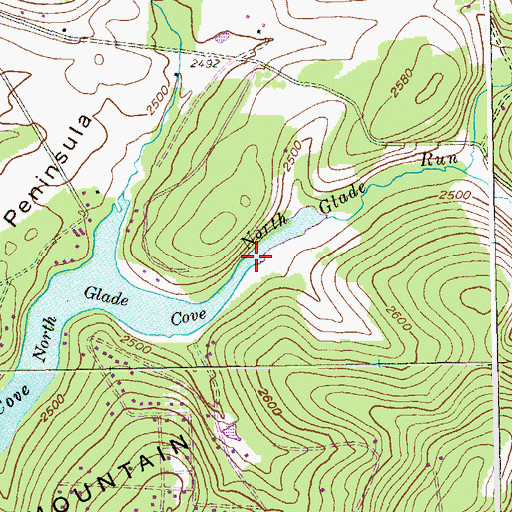 Topographic Map of North Glade Run, MD
