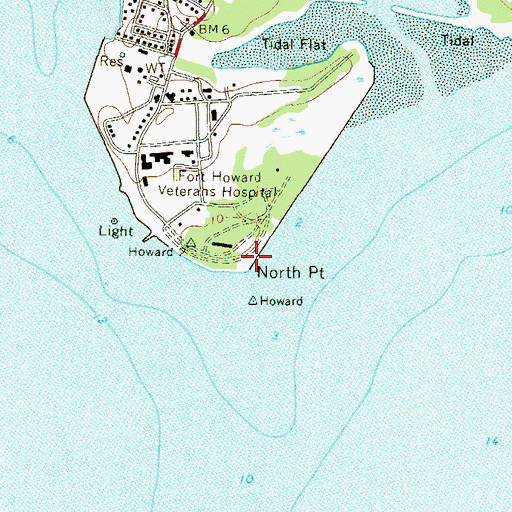Topographic Map of North Point, MD