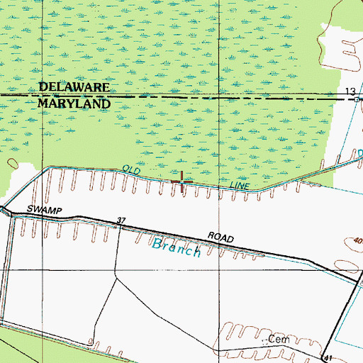 Topographic Map of Old Line Ditch, MD