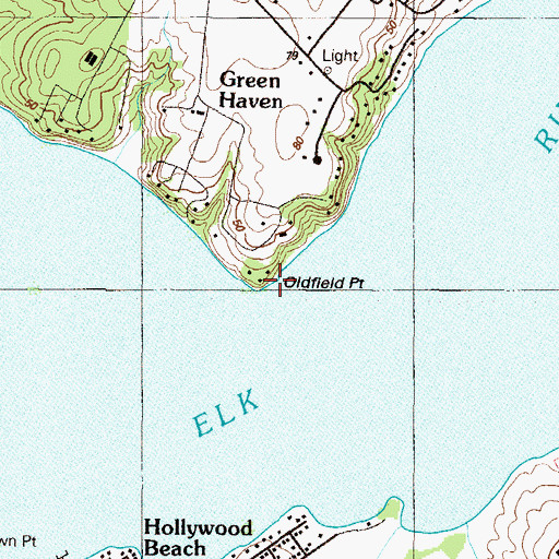 Topographic Map of Oldfield Point, MD