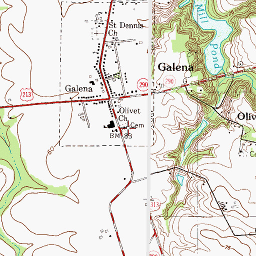 Topographic Map of Olivet Church, MD