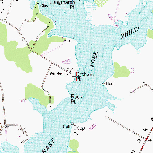 Topographic Map of Orchard Point, MD