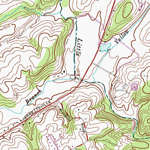 Topographic Map of Parker Branch, MD