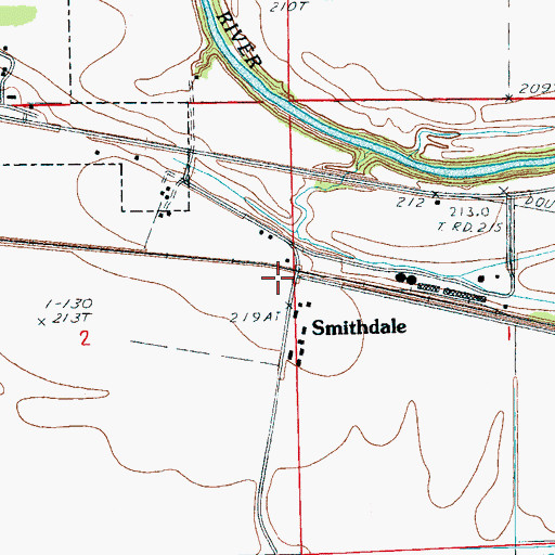 Topographic Map of Smithdale, AR