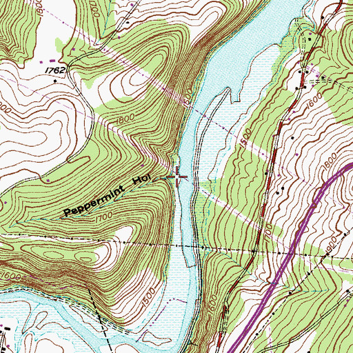 Topographic Map of Peppermint Hollow, MD