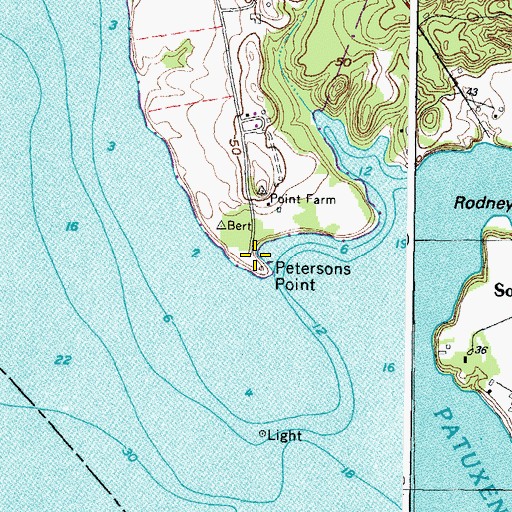 Topographic Map of Petersons Point, MD