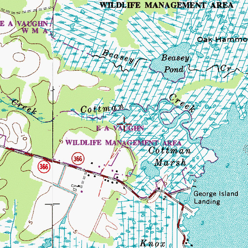 Topographic Map of Pikes Creek Marsh, MD