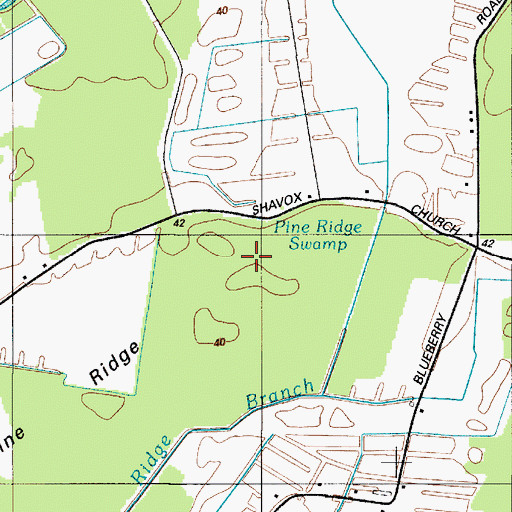 Topographic Map of Pine Ridge Swamp, MD