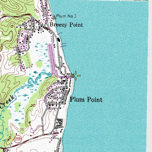 Topographic Map of Plum Point Creek, MD