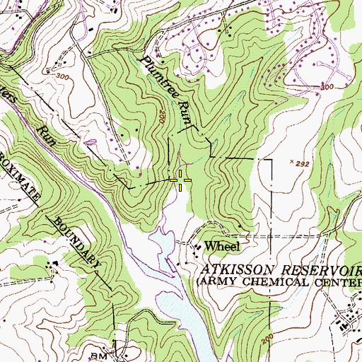Topographic Map of Plumtree Run, MD
