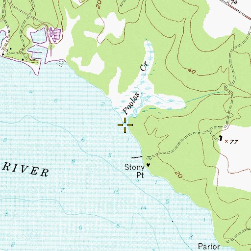 Topographic Map of Pooles Creek, MD