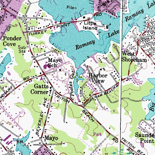 Topographic Map of Pooles Gut, MD