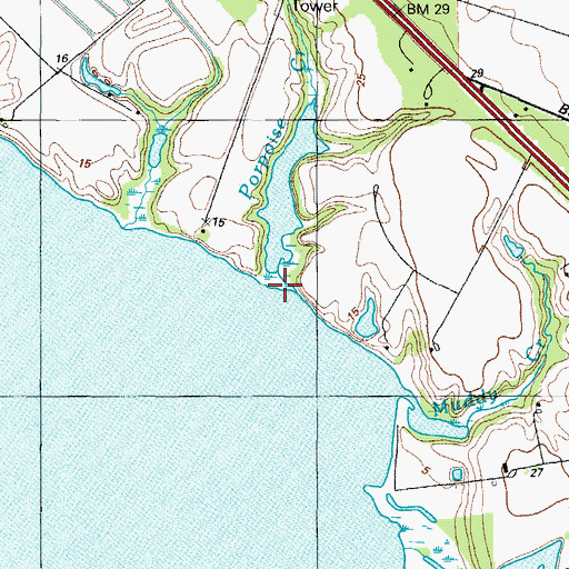 Topographic Map of Porpoise Creek, MD