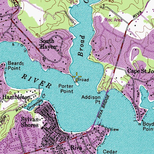 Topographic Map of Porter Point, MD