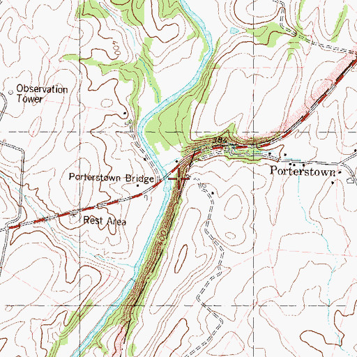 Topographic Map of Porterstown Bridge, MD