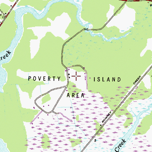 Topographic Map of Poverty Island Area, MD