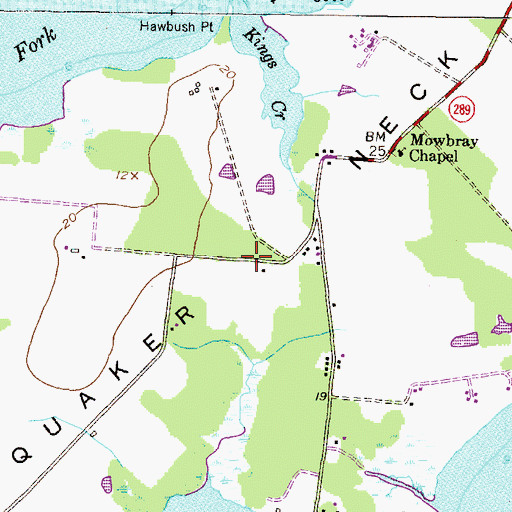 Topographic Map of Quaker Neck, MD