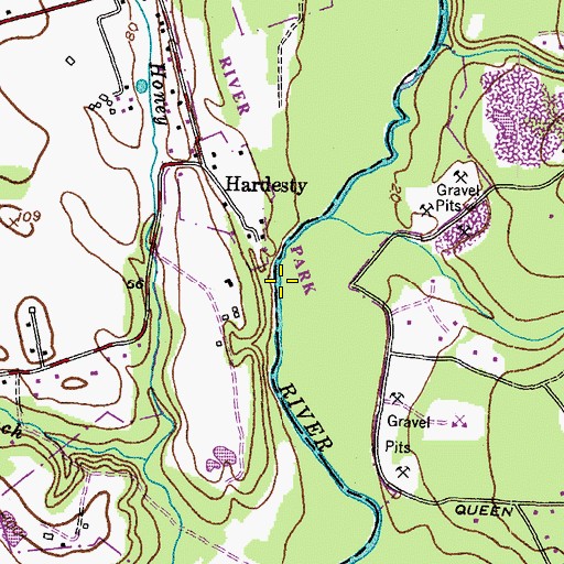Topographic Map of Queen Anne Bridge, MD
