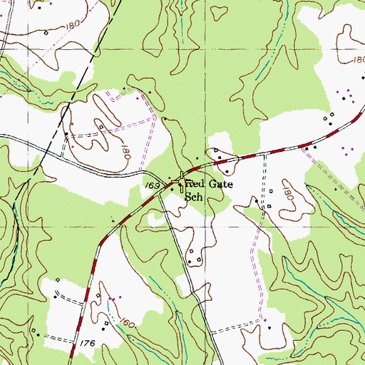 Topographic Map of Red Gate School, MD