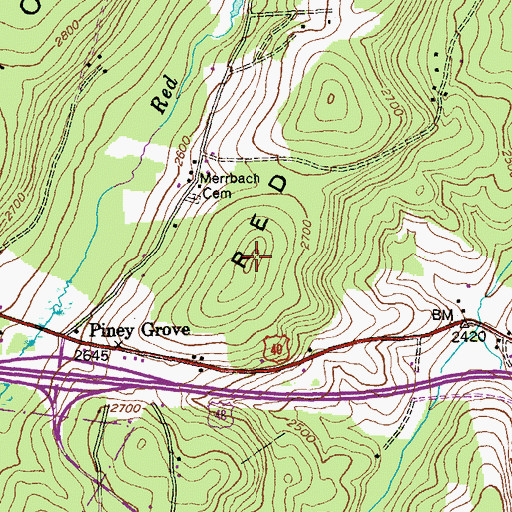 Topographic Map of Red Ridge, MD