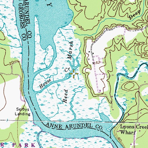 Topographic Map of Reed Marsh, MD