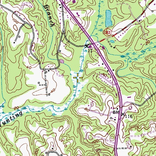 Topographic Map of Reits Branch, MD
