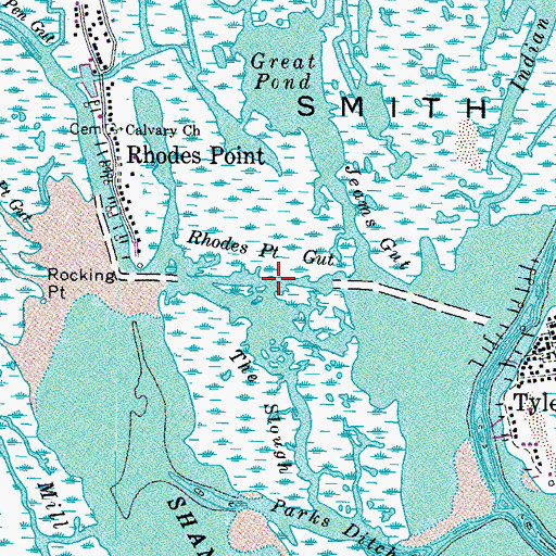 Topographic Map of Rhodes Point Gut, MD
