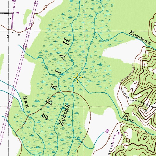 Topographic Map of Rice Creek, MD