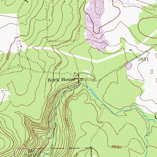 Topographic Map of Rock House, MD