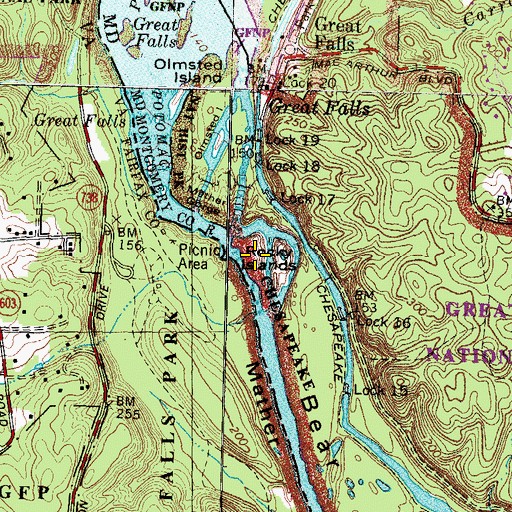Topographic Map of Rocky Islands, MD