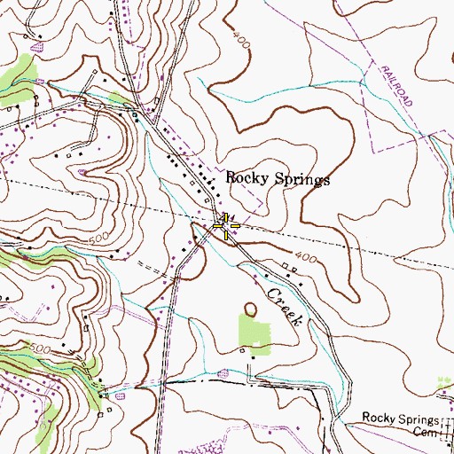 Topographic Map of Rocky Springs, MD
