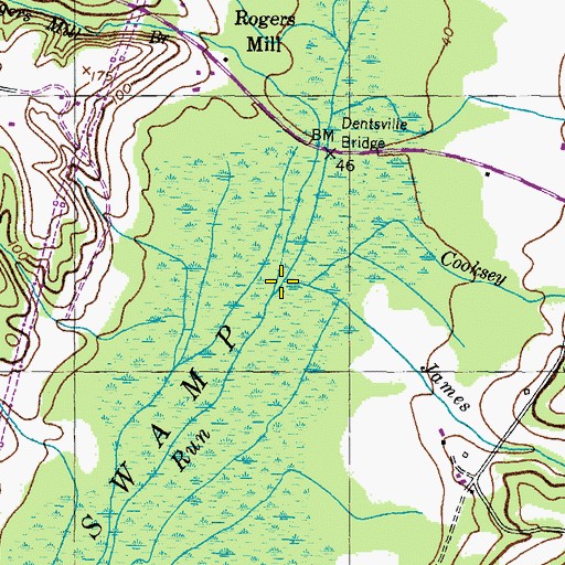 Topographic Map of Rogers Mill Branch, MD