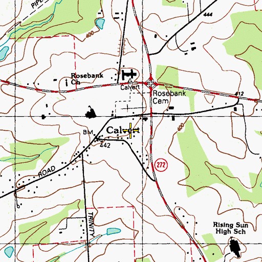 Topographic Map of Rosebank Cemetery, MD