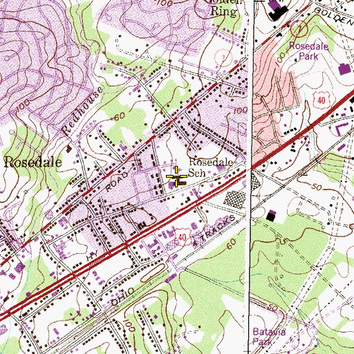 Topographic Map of Rosedale Center Middle / High School, MD