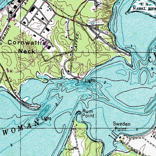Topographic Map of Rum Point, MD