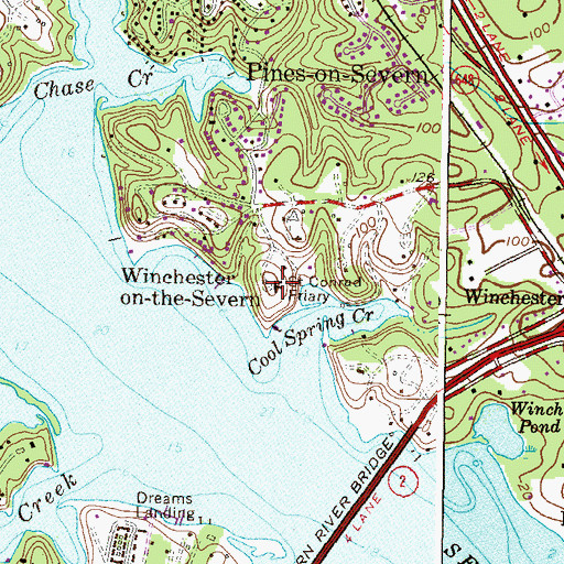 Topographic Map of Saint Conrad Friary, MD