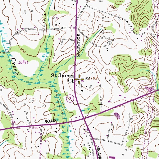 Topographic Map of Saint James Episcopal Church, MD