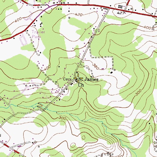 Topographic Map of Saint James Church, MD