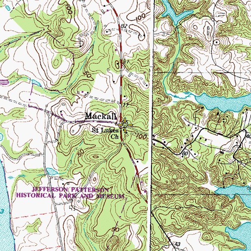 Topographic Map of Saint Lukes Church, MD