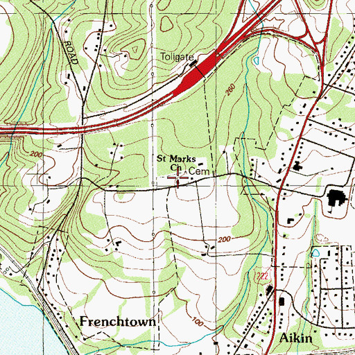 Topographic Map of Saint Marks Church, MD