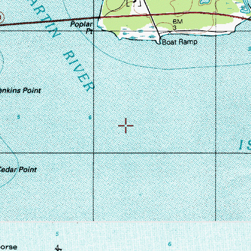 Topographic Map of Saint Martin River, MD