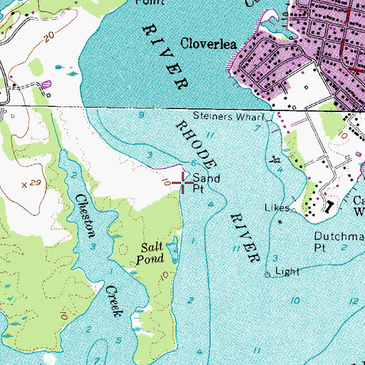 Topographic Map of Sand Point, MD