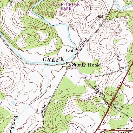 Topographic Map of Sandy Hook, MD