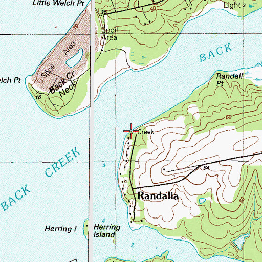 Topographic Map of Randall Point, MD