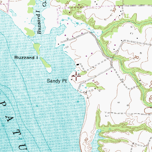 Topographic Map of Sandy Point, MD