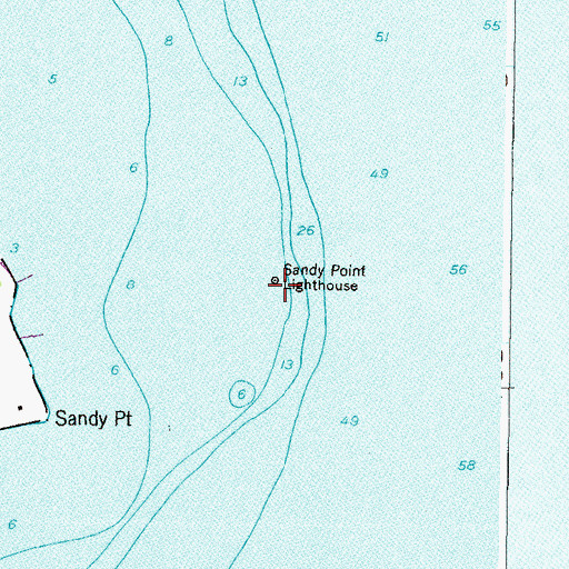 Topographic Map of Sandy Point Lighthouse, MD