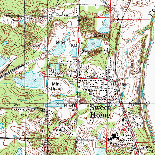 Topographic Map of Sweet Home, AR