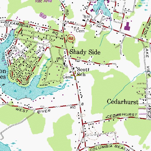 Topographic Map of Scott School, MD