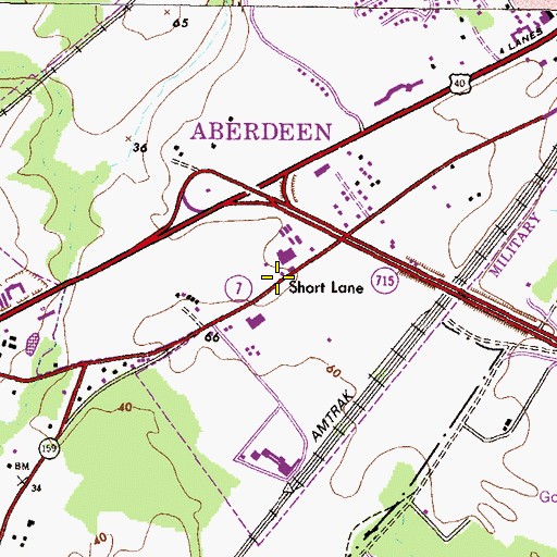 Topographic Map of Short Lane, MD